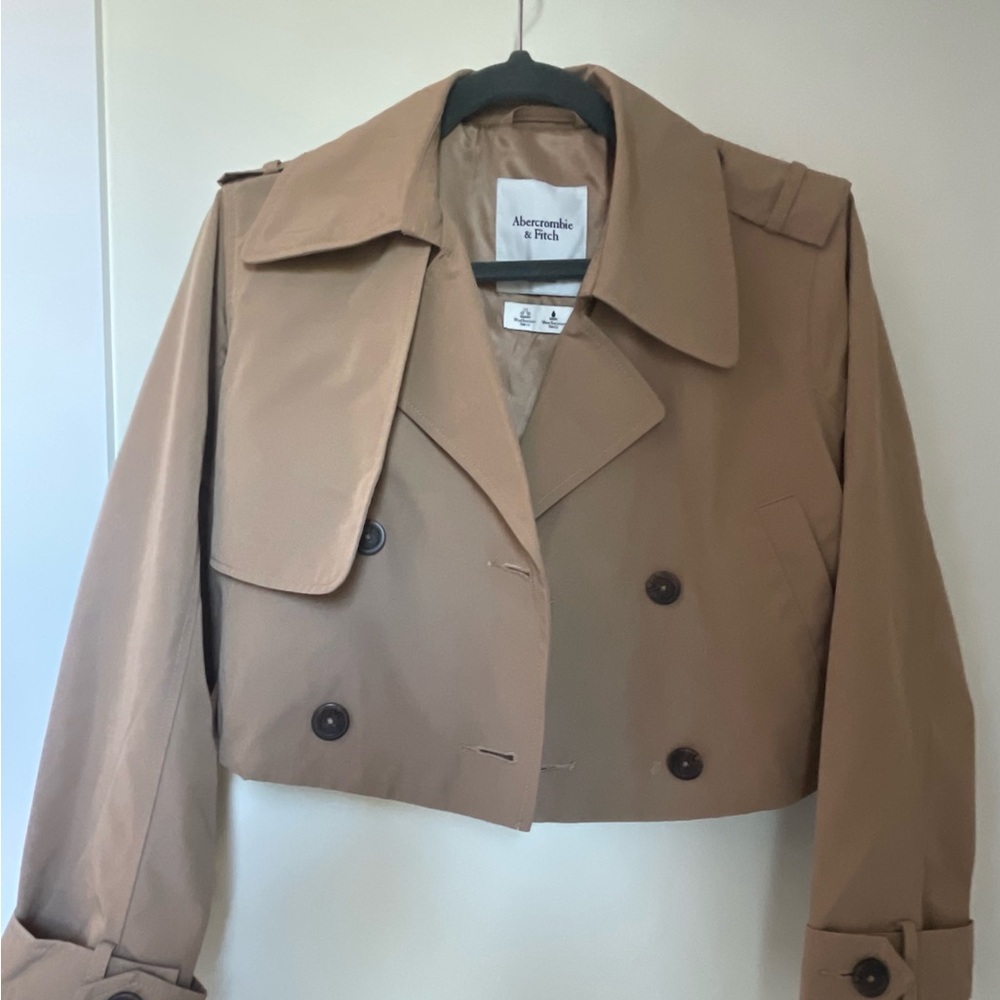 Abercrombie & Fitch Women's Brown Cropped Trench Coat